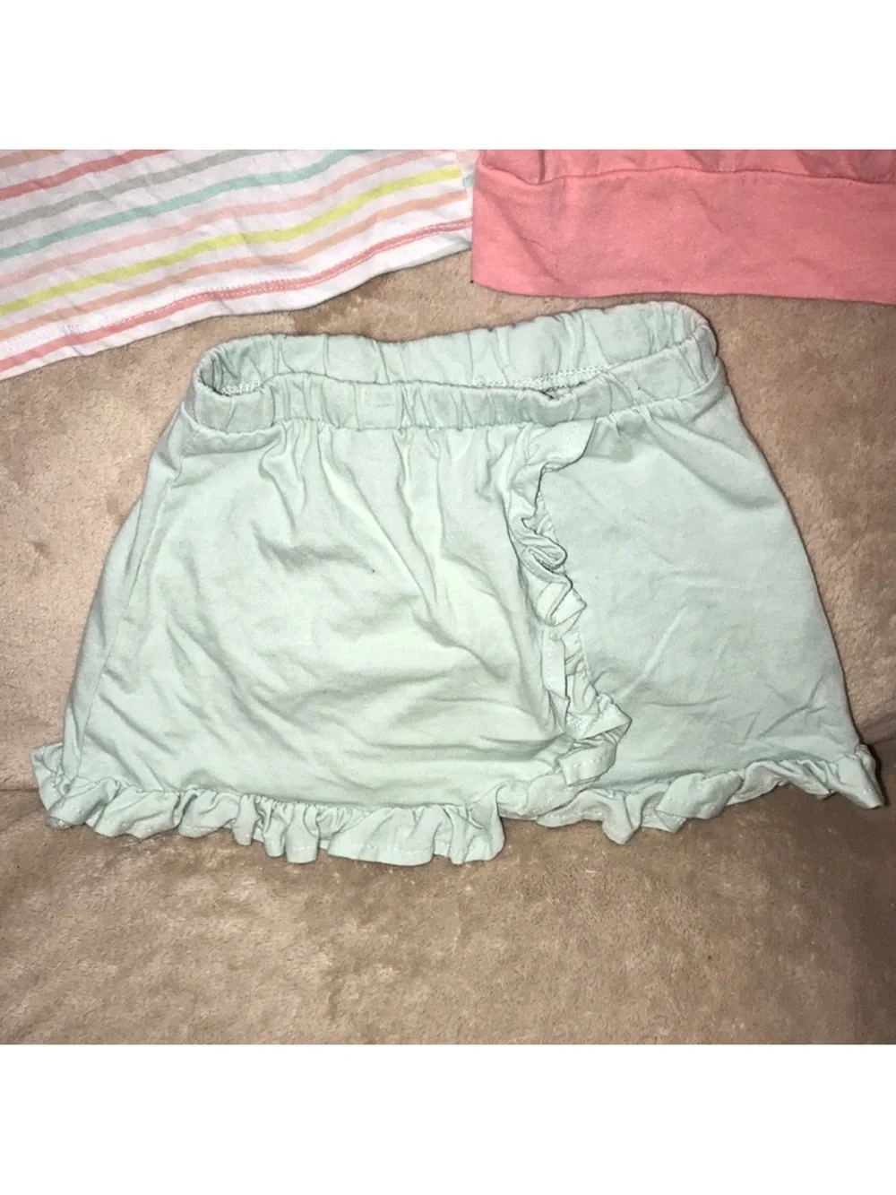 Freestyle 3T Girls Coral Rainbow Graphic Tee and Pastel Skirt Set